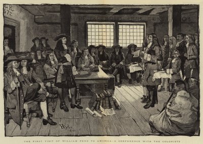 The First Visit of William Penn to America, a Conference with the Colonists by Howard Pyle